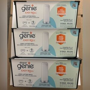 Diaper Genie EasyRoll Refill with 18 Bags, 3 Pack
